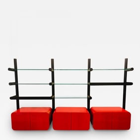 Pace Collection "Obra" Wall Unit Janet Schwietzer, Three Section Illuminated