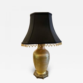 Art Deco Style Durand Fashion Art Glass Table Lamp with Custom Shade