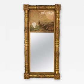 19th-20th Century Federal Style Crest Mirror