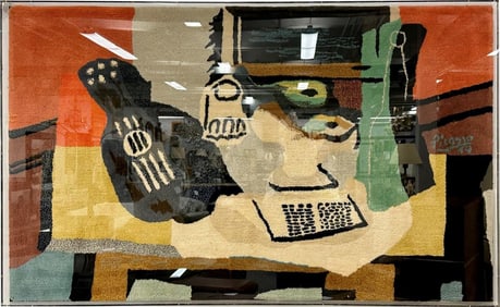 Framed Carpet, Picasso's 'Guitar, Glass, and Fruit Dish' Rug, Decorative Art