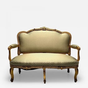 19th Century Settee / Canape, Durand, Louis XV, Giltwood, Scalamandre Upholstery