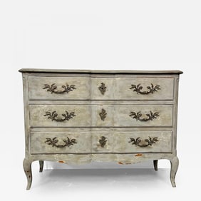 Provincial Gustavian Style Swedish Paint Decorated / Distressed Commode, Chest