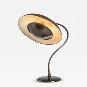 Bauhaus, Mid-Century Modern, Desk Lamp, Gilt Metal, Germany, 1930s