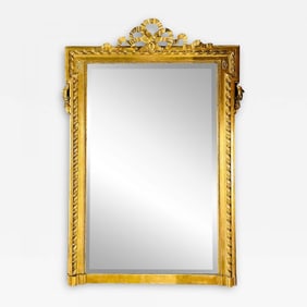 Louis XVI Style Gilt Wood Pier, Console, Wall Mirror, Beveled