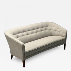Ludvig Pontoppidan, Danish Mid-Century Modern, Sofa, Light Gray Wool, 1950s