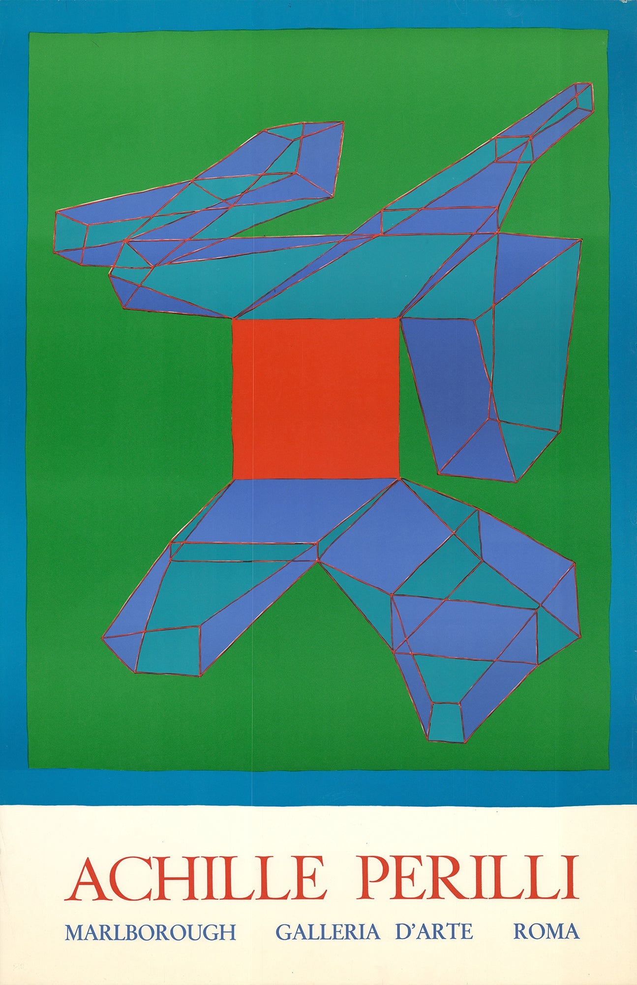 Achille Perilli - Marlborough Gallery, Rome - 1974 Lithograph 38.25" x 25": Marlborough Gallery, Rome by Achille Perilli, 1974 Unsigned Lithograph. Paper size is 38.25 x 25 inches, with an image size of 31.25 x 25 inches. The Lithograph is from an unknown edition size. and is