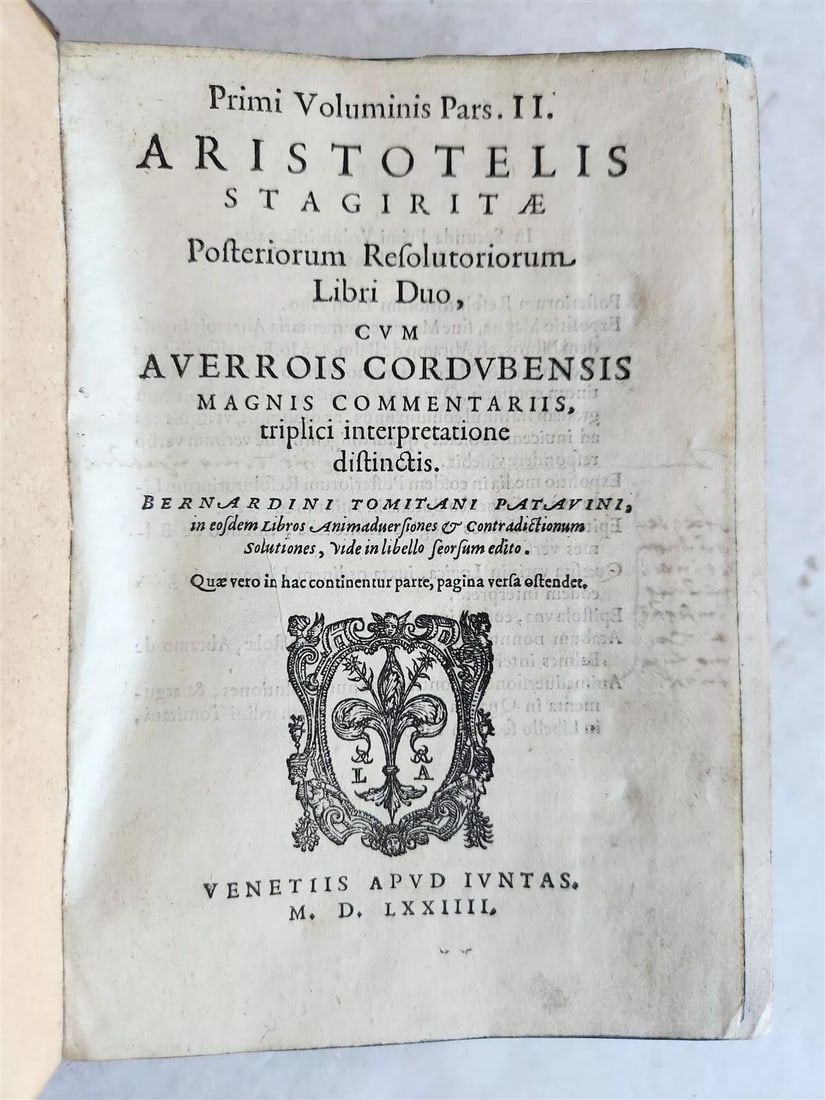 1574 ARISTOTLE COMMENTARY by IBN RUSHD antique ILLUSTRATED 16 century VELLUM (1 of 9)