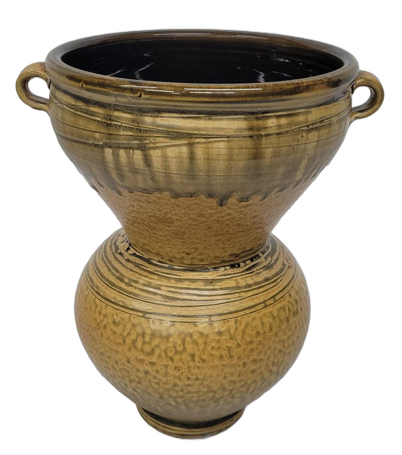 Art Studio Pottery Vase Unique Design Signed by Artist Stoneware Flower Holder (1 of 10)