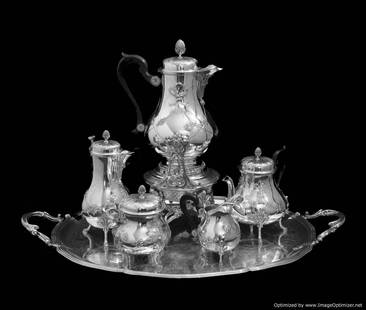 CHRISTOFLE & BB - ANTIQUE LOUIS XVI FRENCH 950 STERLING SILVER TEA SET - EARLY 1900s !!: Title: CHRISTOFLE & BB - ANTIQUE LOUIS XVI FRENCH 950 STERLING SILVER TEA SET - EARLY 1900s !! Description:Direct from Parisa Magnificent French 6pc. Louis XVI 950 Sterling Silver Tea Set in Near New