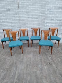 Mid Century Modern Lawrence Peabody for Nemschoff Dining Chair Newly Upholstered In Leather - Set of