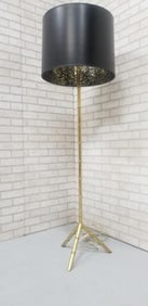 Vintage Neoclassical Faux Bamboo Tripod Floor Lamp