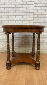 Hollywood Regency Brass Palm Tree Legs Accent Table by Maitland Smith