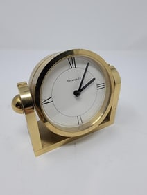 Vintage Tiffany and Co. Brass Swiss Quartz Clock