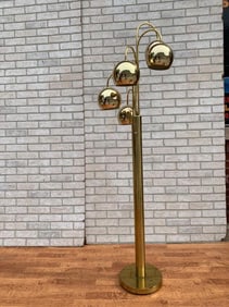 Mid Century Modern Gold 5 Light Orb Floor Lamp