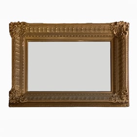 Antique Victorian Carved Ornate Rectangular Gold Wall Mirror