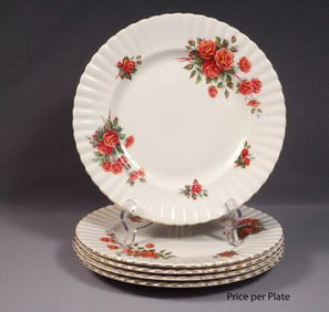Royal Albert Centennial Roses DINNER PLATE England Canada Red pink