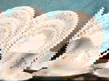 Royal Albert For All Seasons Autumn Sunlight Dinner Set for 8 Plates Cup gold