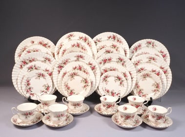 Royal Albert Lavender Rose DINNER SET Bread Salad Plates Teacups Bone China