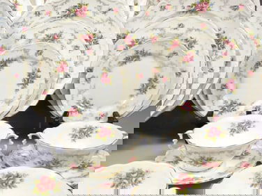 Royal Albert Tranquillity DINNER SET Bread Salad Plates Bowls Pink Roses