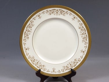 ROYAL DOULTON Belmont Dinner Plate England H4991 Gold Encrusted