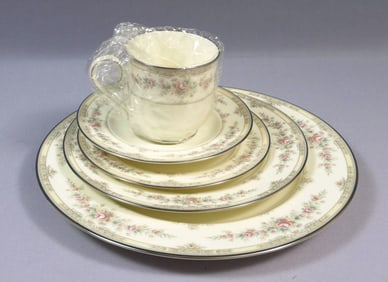 NORITAKE SHENANDOAH Place setting Dinner Bread Plate Cup Green PERFECT