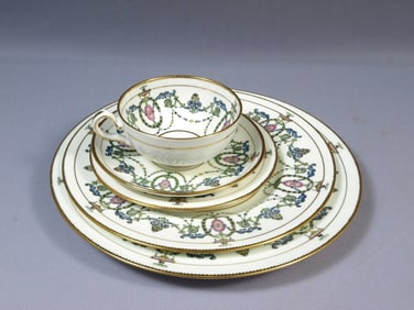 Antique Minton Adam H2581 Dinner Place Setting Plate Cup Neoclassical 1913