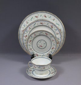 Limoges BERNARDAUD France ARTOIS BLEU Place setting Dinner Salad Plate Cup