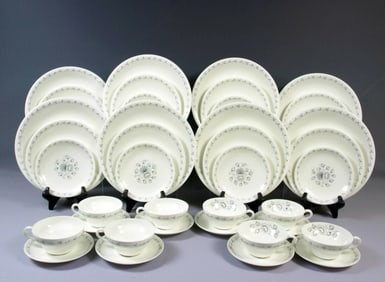 Wedgwood SYLVIA W4201 Dinner SET Salad Bread Plate Cup Platinum Silver England