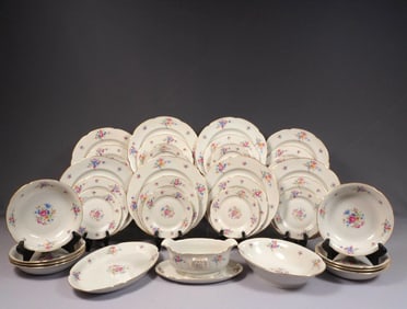 Royal Bayreuth DINNER SET Plates Bowl Germany Bavaria Pale Rose Flowers ROB492