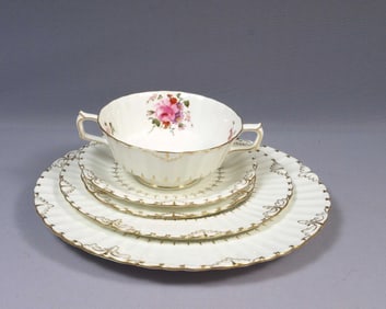 Royal Crown Derby ASHBY Posies Place Setting Dinner Salad Bread Plate Soup Bowl