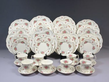 Royal Albert Tranquillity DINNER SET Bread Salad Plates Tea cups Pink Roses