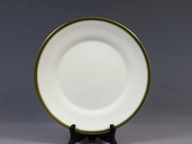 Wedgwood CHESTER Dinner Plate England Green Gold R4446