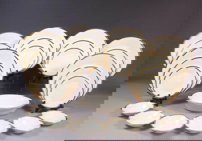 Minton HORIZON Gold Dinner Set Plates Fruit Bowls England H 5252