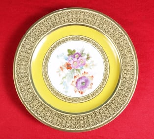 Bavaria Tirschenreuth Porcelain Heavy Decorated Cabinet Dinner Plate Vintage