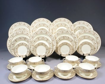 Wedgwood GOLD GRECIAN Dinner SET Salad Bread Plate Bowl England