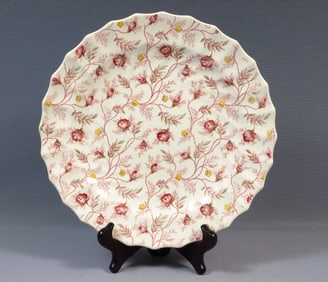 Copeland Spode Rosebud Chintz Pink Dinner Plate England Vintage