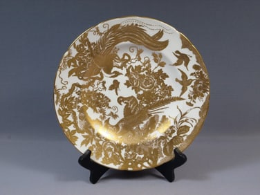 Royal Crown Derby GOLD AVES Dinner Plate Birds GOLD RIM RARE