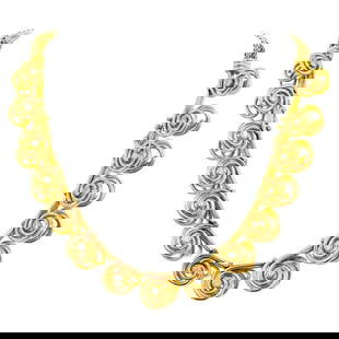 Mellerio dits Meller Gold Diamond Necklace Bracelet French Estate Jewelry: About the Item A spectacular Mellerio dits Meller 18k gold diamond necklace, featuring a detachable diamond bracelet. The necklace’s design includes a series of coiled spirals, each nesting a di