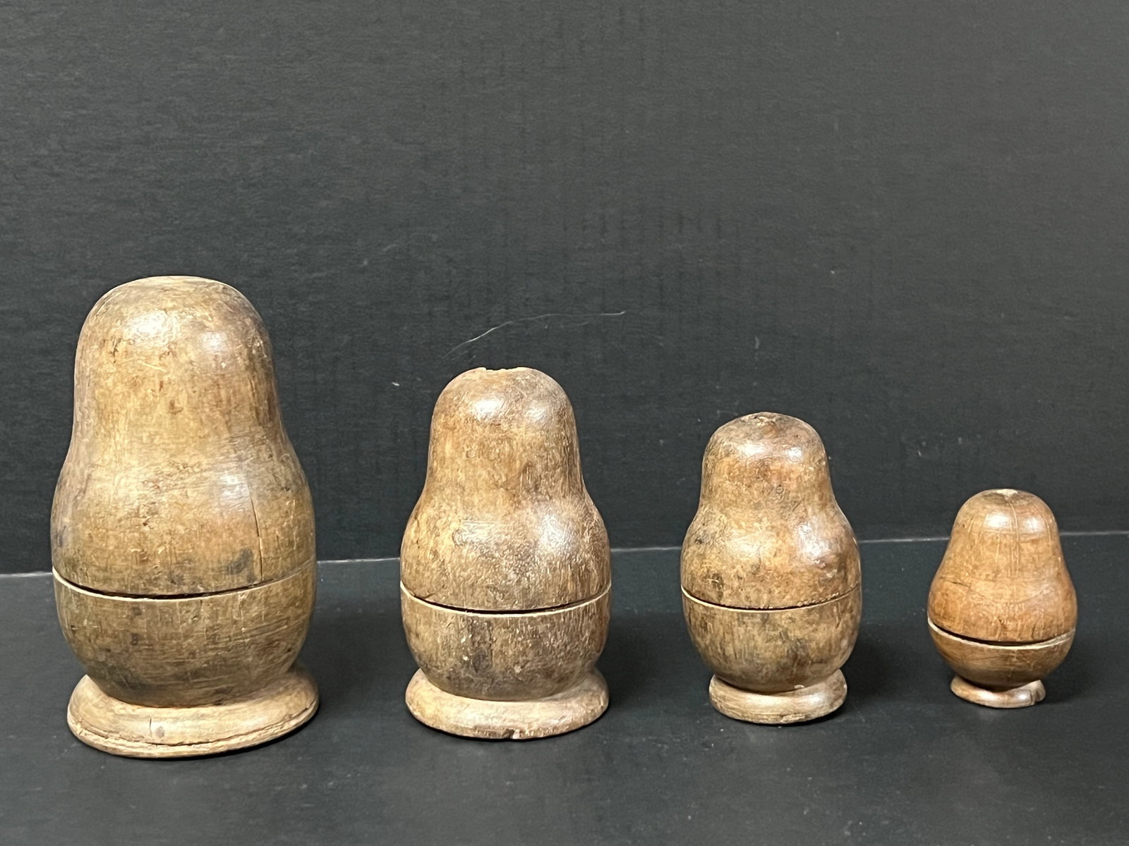 Nesting Doll Sculpture: Title: Nesting Doll Sculpture Date/Period: Late 20th Century Dimension: 6" h x 3.5" w Material: Wood Additional Information: Folk Art Carved Wood Nesting Doll Sculpture Reserve: $60.00 Shipping: Domes