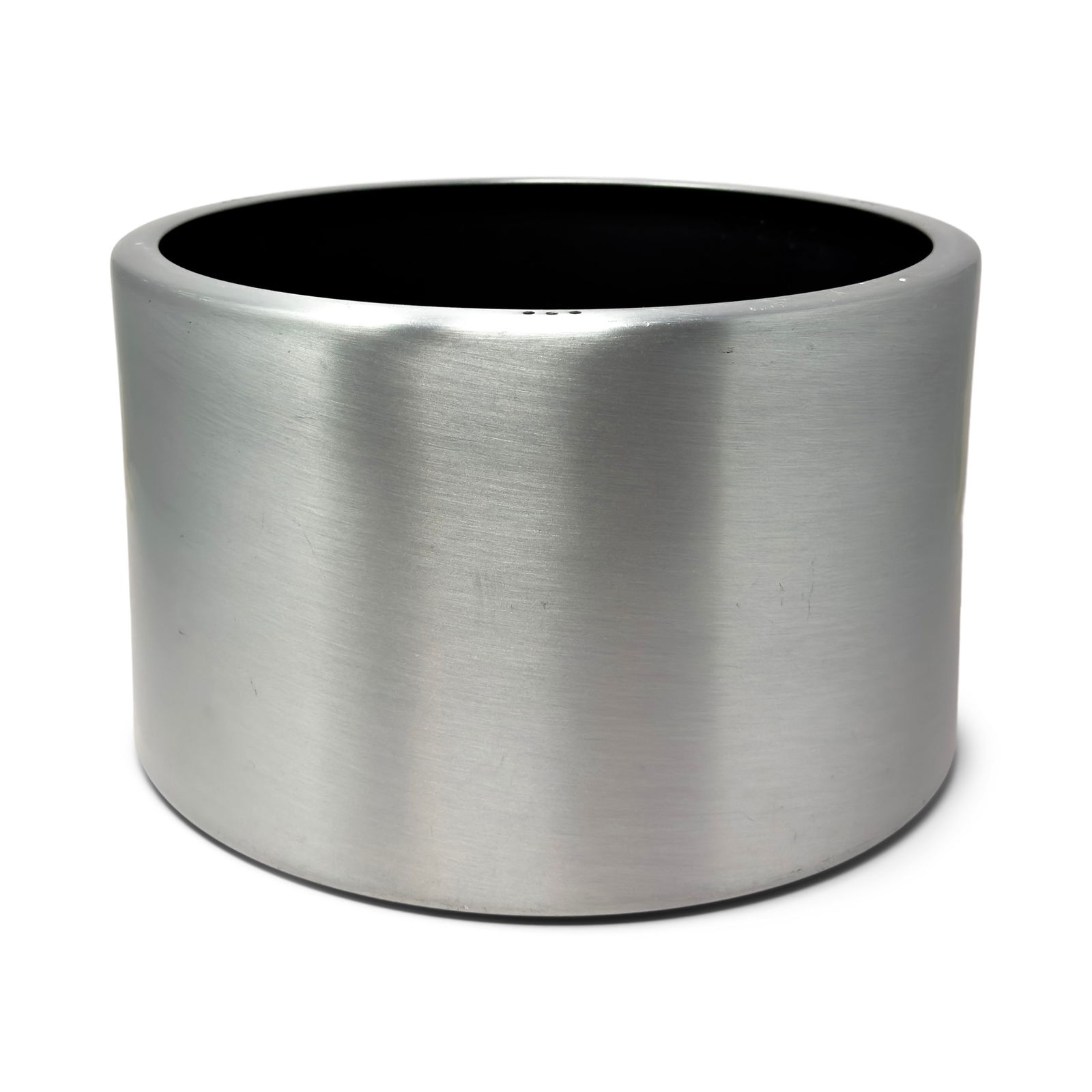 Large Vintage Brushed Aluminum Planter by Paul Mayen for Habitat: A stunning brushed aluminum planter that is unmarked by very likely designed by Paul Mayen, a renowned architect and industrial designer, for Habitat, a company known for creating innovative and funct