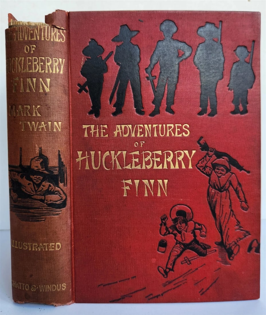1884 THE ADVENTURES of HUCKLEBERRY FINN antique FIRST ENGLISH EDITION MARK TWAIN (1 of 20)
