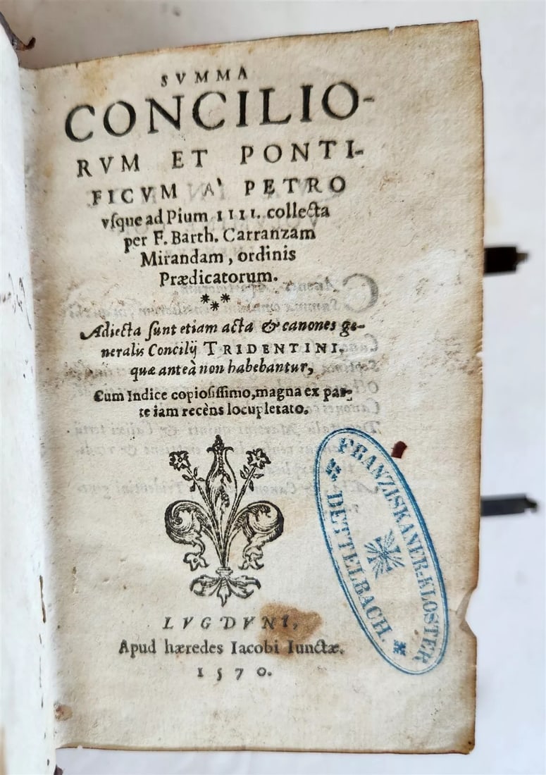 1570 HISTORY of POPES & COUNCILS of CATHOLIC CHURCH antique 16th CENTURY (1 of 11)