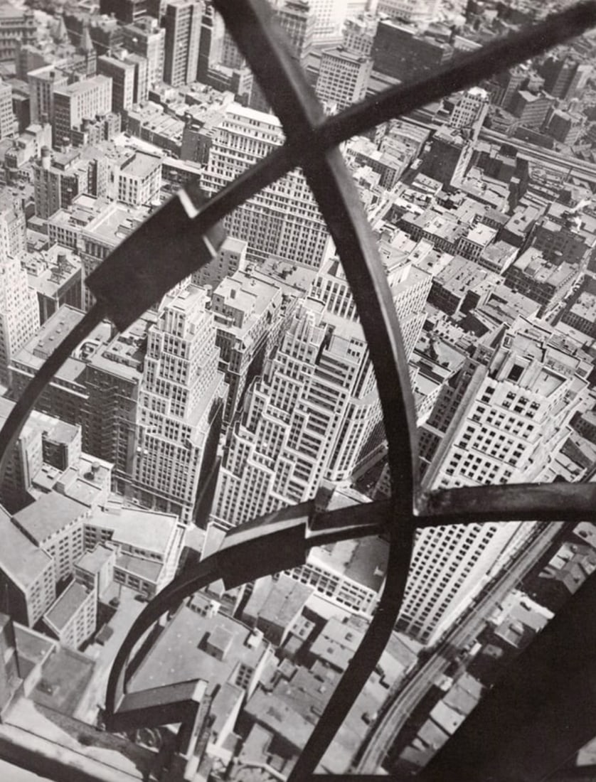 BERENICE ABBOTT - City Arabesque from roof of 60 Wall Tower: Artist: BERENICE ABBOTTPrint Title: City Arabesque from roof of 60 Wall TowerMedium: Duotone PhotolithographPrinted in: Japan
