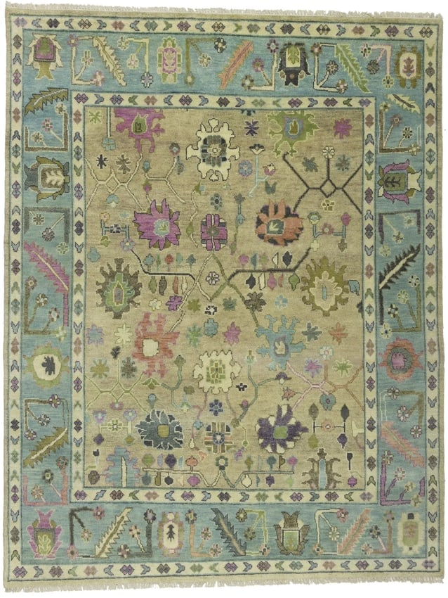 Floral Colorfast 8X10 Oushak Chobi Oriental Rug (1 of 1)