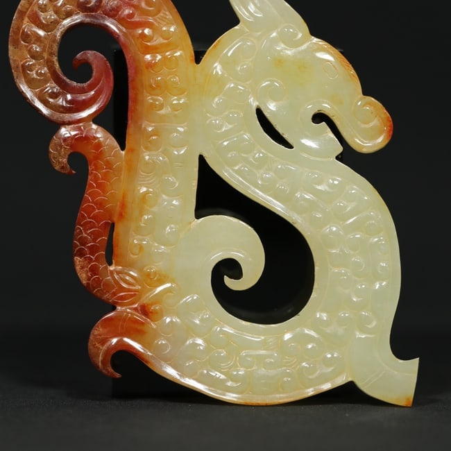Old Chinese Hetian Jade Dragon Pendant (1 of 1)