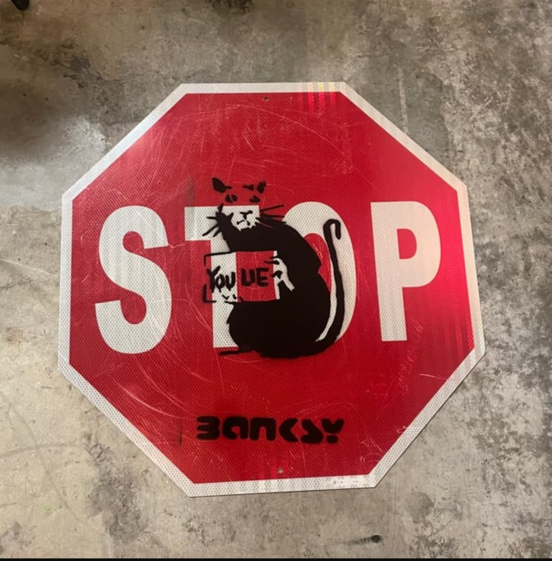 Attributed to BANKSY Stop Sign (1 of 1)