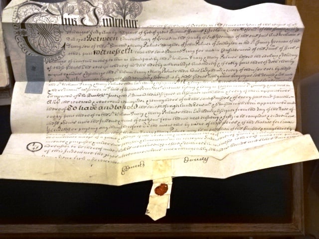 1708 Beautiful English Vellum Indenture Sealed (1 of 4)