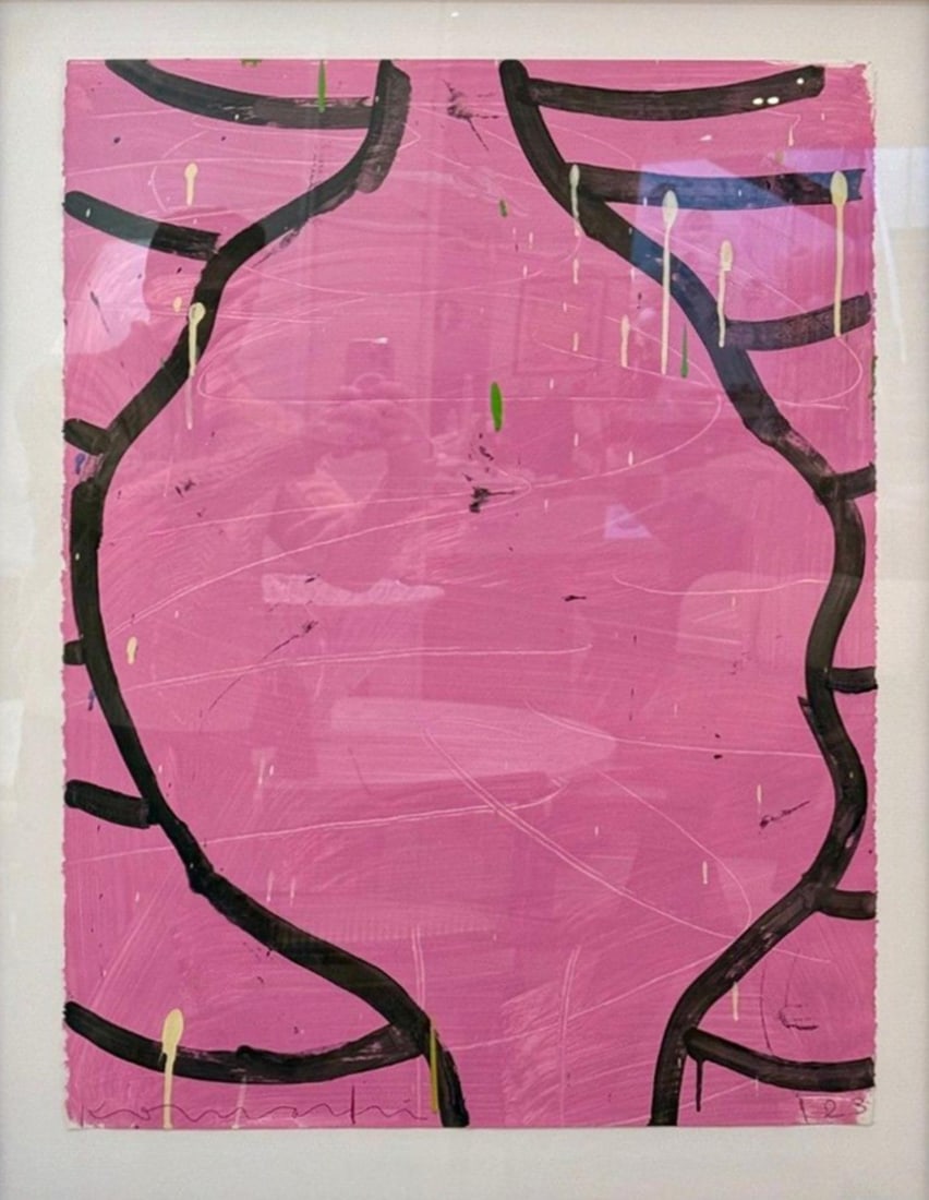 Gary Komarin, Pink and Black Contemporary 'Vessel' Painting, American, 21st C.: Title: Gary Komarin, Pink and Black Contemporary 'Vessel' Painting, American, 21st C. Additional Information: Origin: United States Period: New Condition: New. Styles / Movements: Modern, Contemporary