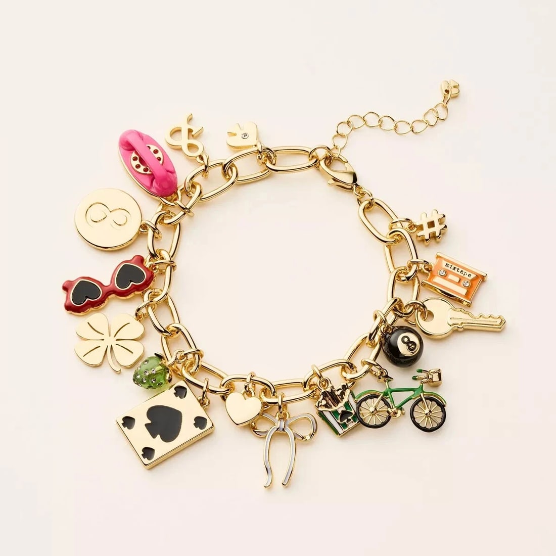 KATE SPADE New York x Target Charm Bracelet ~ NEW Novelty Chunky Gold ~ WOWZER (1 of 5)