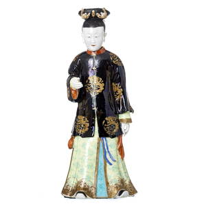 YONGZHENG (1723-1735) - FEMALE FIGURE WITH TILTING HEAD - CHINESE PORCELAIN
